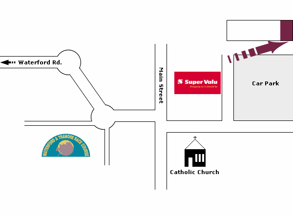 Location map of Richards Formal Wear in Tramore, Co. Waterford